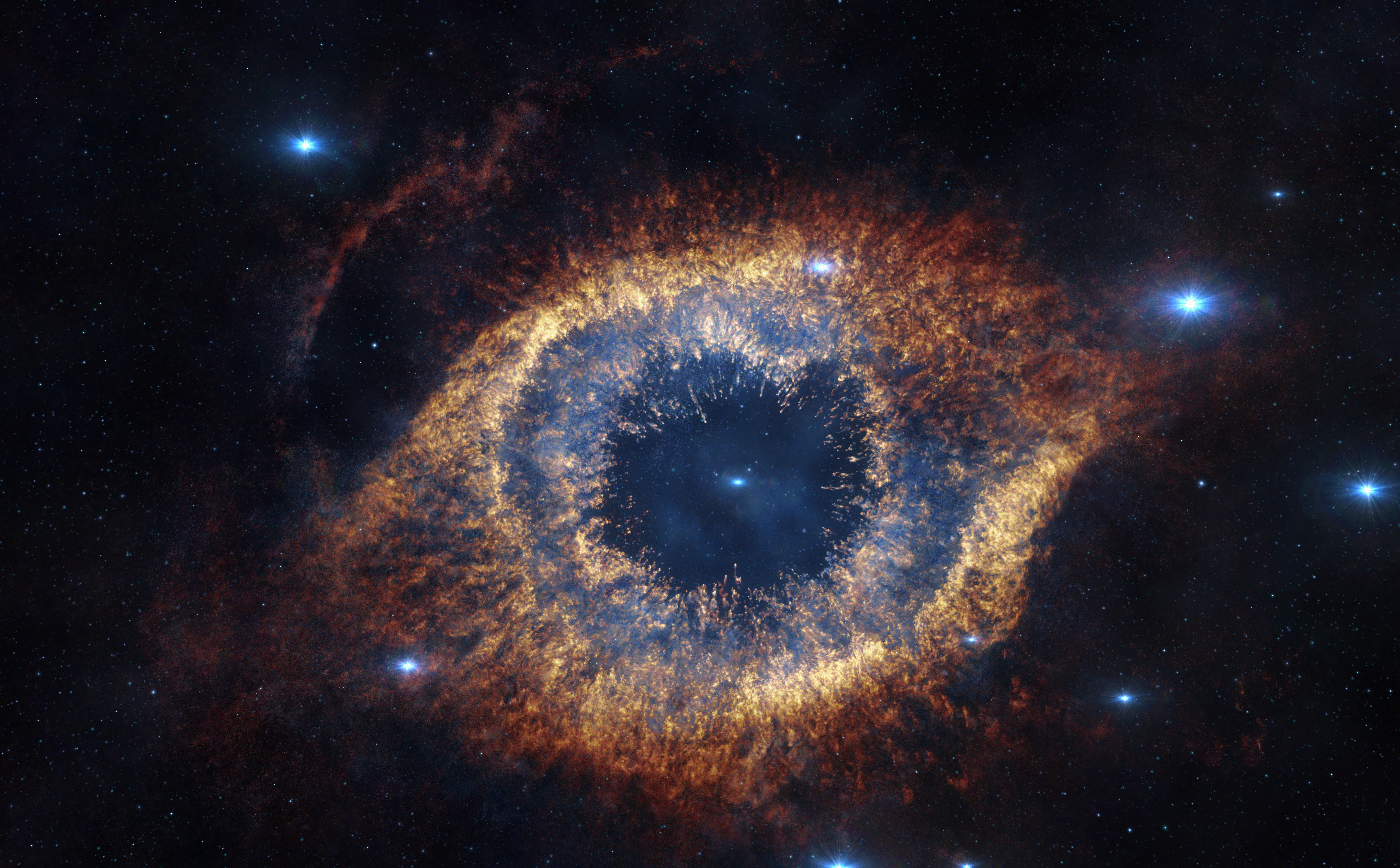1.	Vista infrarroja de la nebulosa helix. Fuente: Wikimedia